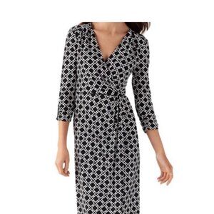 White House Black Market - Faux wrap dress - Black and White - size 2